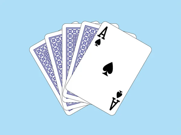 Play Cards Ace Spades Dan Empat Kartu - Stok Vektor