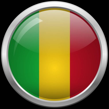 Mali bayrak düğmesini vektör çizim cam