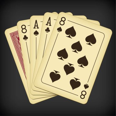 El - kartları vektör çizim oynarken vintage ölü insan