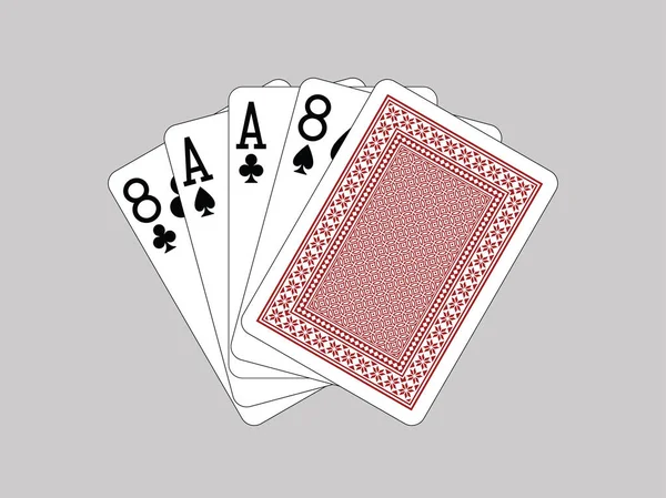 Playing Cards Deadman Hand — Stock Vector