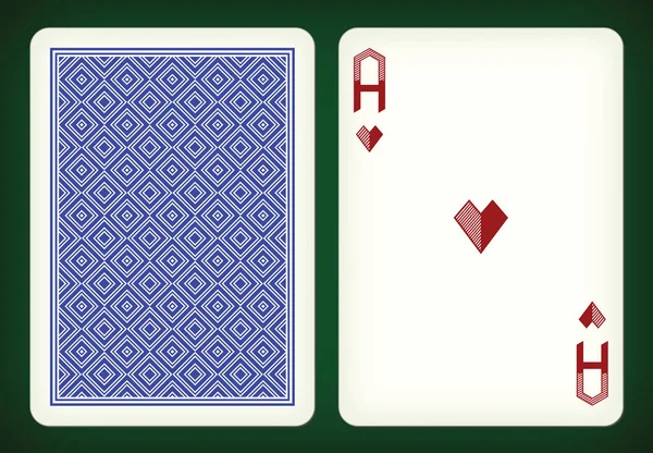 Herz Ass Spielkarten Vektor Illustration — Stockvektor