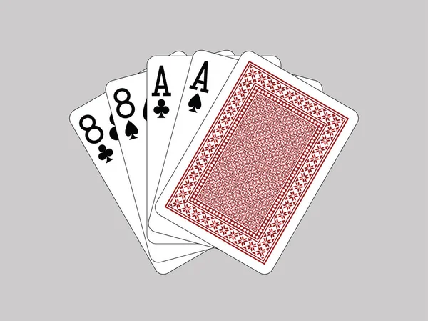 Speelkaarten Deadman Hand — Stockvector