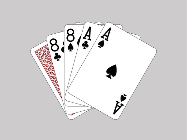 Speelkaarten Deadman Hand — Stockvector