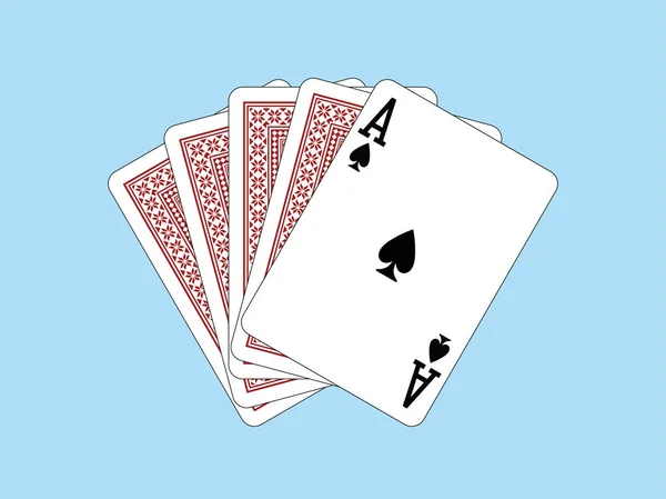 Jugar Las Cartas Espadas Cuatro Cartas — Vector de stock