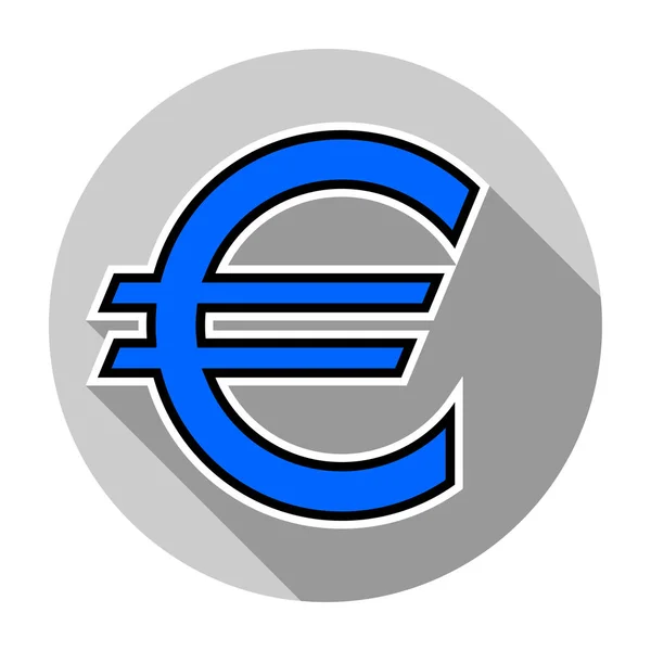 Euro Icon Flat Design Vector Illustration — Stock Vector