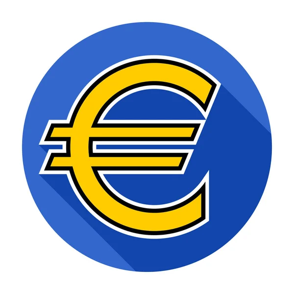 Euro Icon Flat Design Vector Illustration — Stock Vector