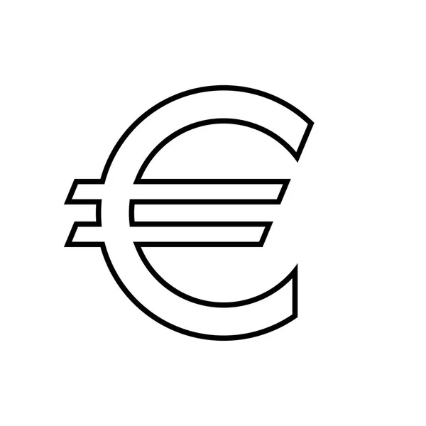 Euro Ícone Preto Branco Vetor Ilustração — Vetor de Stock