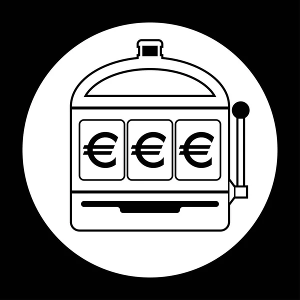 Euro Automata Ikon Fekete Fehér Vektoros Illusztráció — Stock Vector