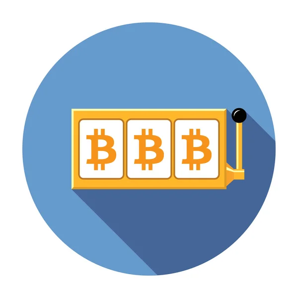 Bitcoin Ranura Carretes Icono Vector Ilustración — Vector de stock