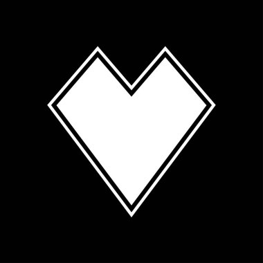 Kalp simgesi siyah beyaz vektör çizim