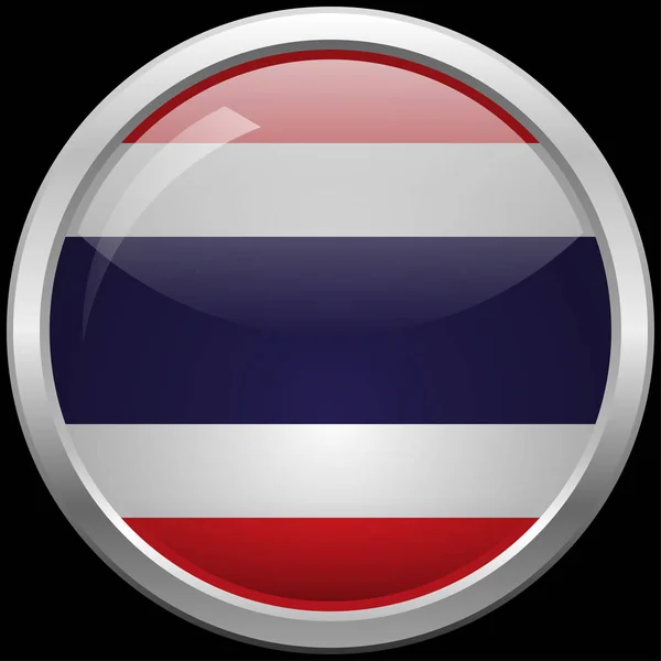 タイ旗ガラス ボタン ベクトル図 — ストックベクタ