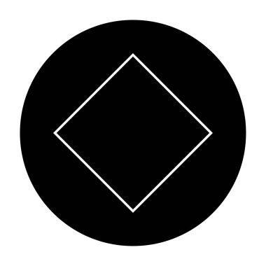 Elmas simgesi siyah beyaz vektör çizim