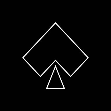 Simge siyah beyaz vektör çizim küreği