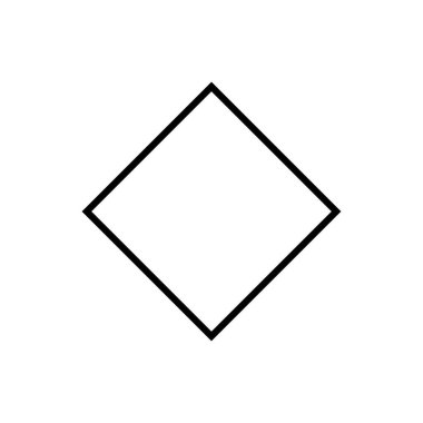 Elmas simgesi siyah beyaz vektör çizim