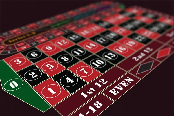 European Roulette Table Perspective Raster Illustration Shallow Dof — Stock Photo, Image