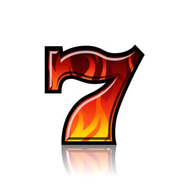 Slot makinesi 7 renk yanan illüstrasyon vektör