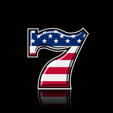 Slot makinesidir yıldızlar ve şeritler vektör çizim bayrak