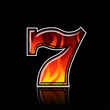 Slot makinesi 7 renk yanan illüstrasyon vektör