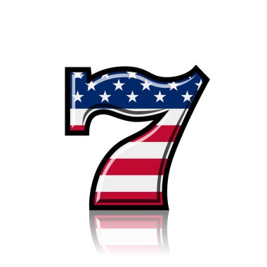 Slot makinesidir yıldızlar ve şeritler vektör çizim bayrak