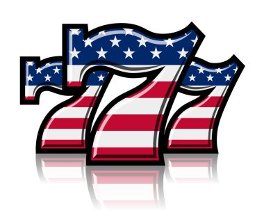 Üçlü şans yıldızına ve şeritler yedili illüstrasyon vektör