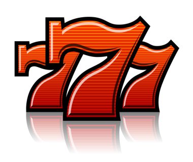 Üç şanslı çizgili yedili vektör çizim