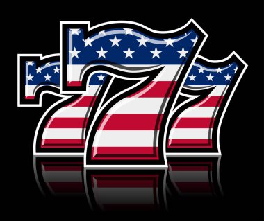 Üçlü şans yıldızına ve şeritler yedili illüstrasyon vektör