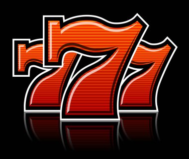 Üç şanslı çizgili yedili vektör çizim