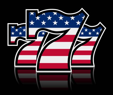 Üçlü şans yıldızına ve şeritler yedili illüstrasyon vektör