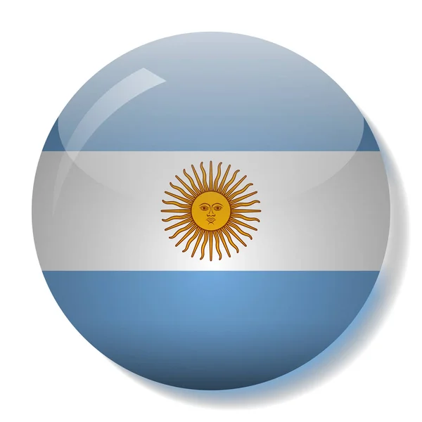 Argentin Lobogó Üveg Gomb Vektoros Illusztráció — Stock Vector