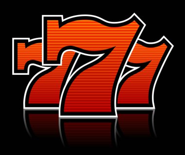 Üç şanslı çizgili yedili vektör çizim