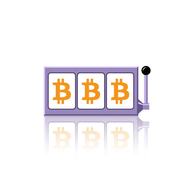 Bitcoin Ranura Carretes Icono Vector Ilustración — Vector de stock