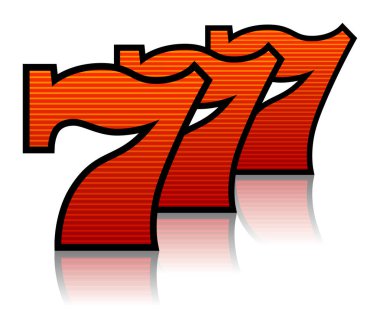 Üç şanslı çizgili yedili vektör çizim