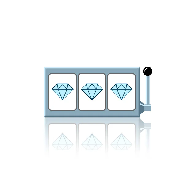 Diamant Slot Rollen Pictogram Vectorillustratie — Stockvector