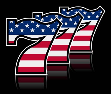 Üçlü şans yıldızına ve şeritler yedili illüstrasyon vektör