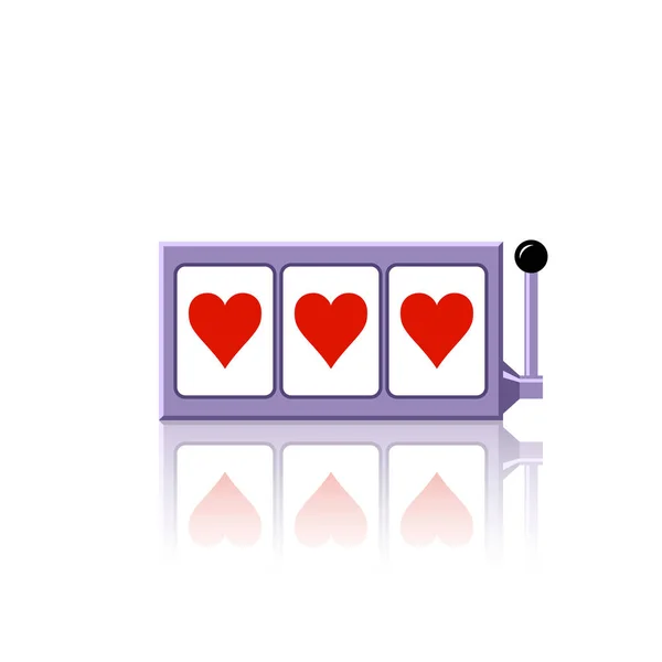 Cuore Slot Rulli Icona Vettoriale Illustrazione — Vettoriale Stock