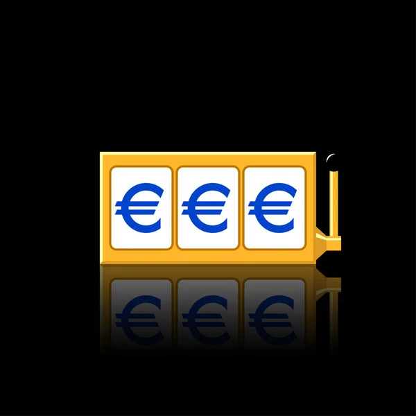 Euro Slot Reels Icon Vector Illustration — Stock Vector