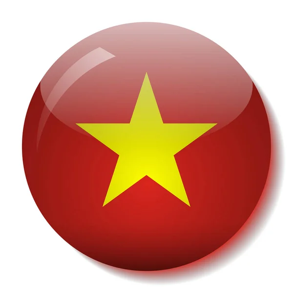 Drapeau Vietnamien Illustration Vectorielle Verre — Image vectorielle