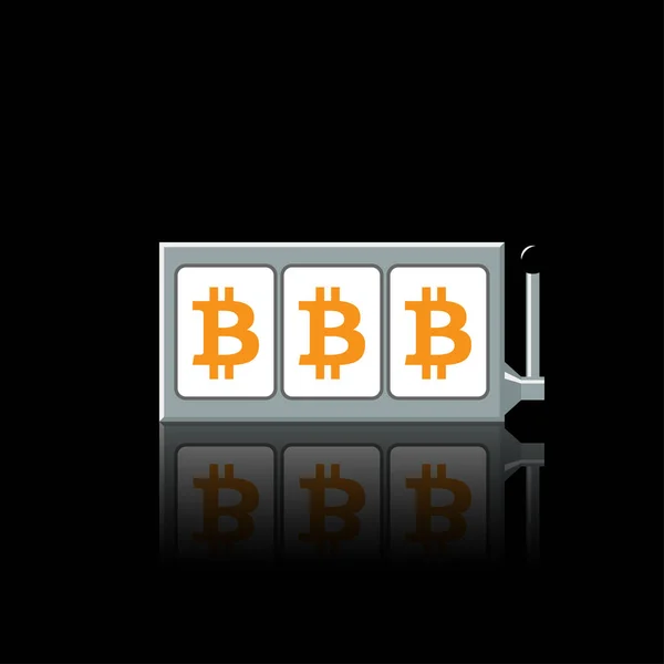 Bitcoin Ranura Carretes Icono Vector Ilustración — Vector de stock