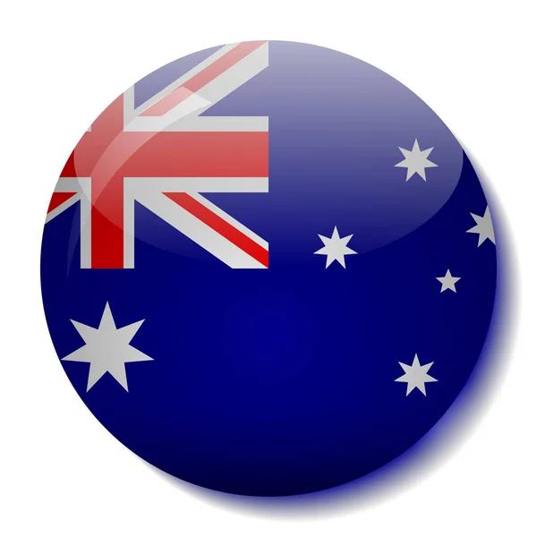 オーストラリアの旗ガラス ボタン ベクトル図 — ストックベクタ
