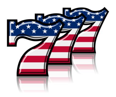 Üçlü şans yıldızına ve şeritler yedili illüstrasyon vektör