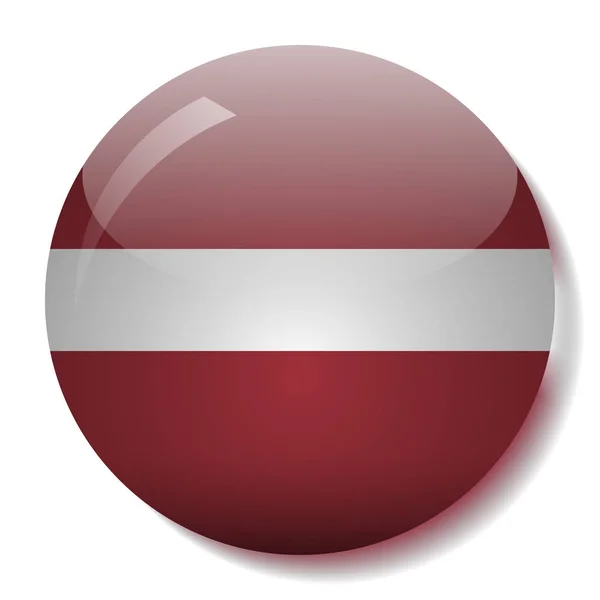 ラトビアの旗ガラス ボタン ベクトル図 — ストックベクタ