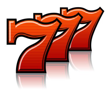 Üç şanslı çizgili yedili vektör çizim