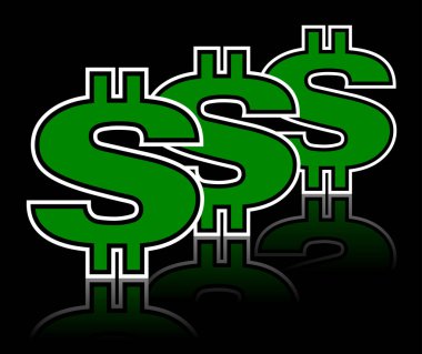 Üçlü Doları simge vektör çizim