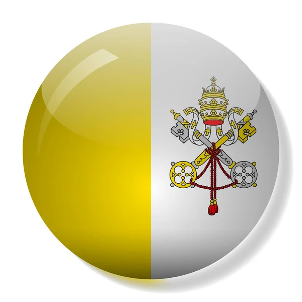 Vaticano Bandiera Vetro Pulsante Vettoriale Illustrazione — Vettoriale Stock