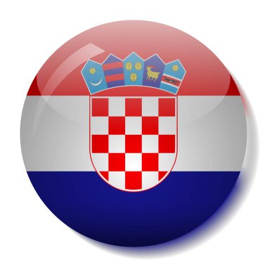 Hırvat bayrak düğmesini vektör çizim cam