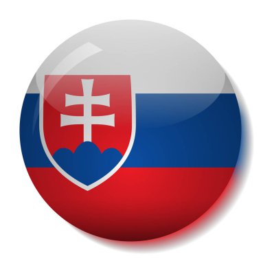 Slovakya'nın bayrak düğmesini vektör çizim cam