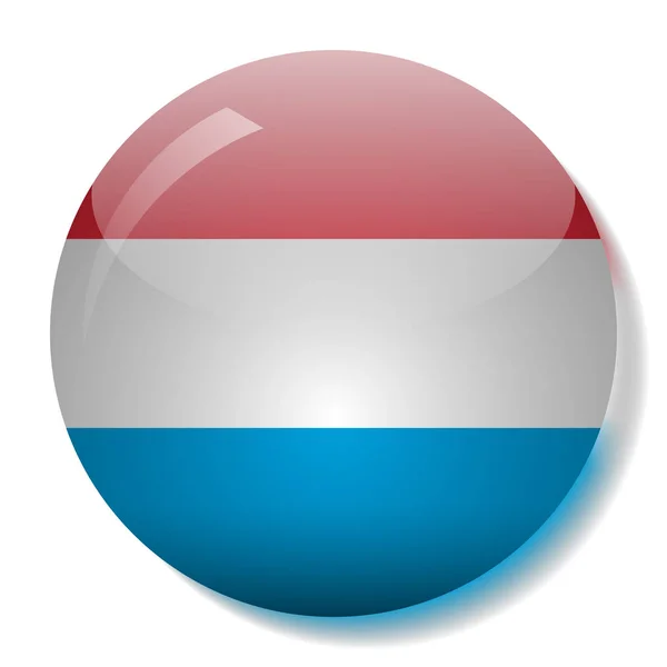 Luxembourg flag glass button vector illustration — Stock Vector