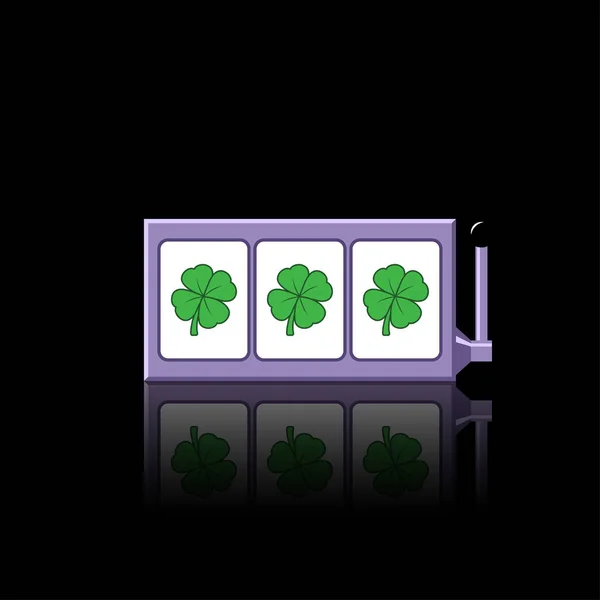 Four-leaf clover slot reels icon vector illustration — Stock Vector