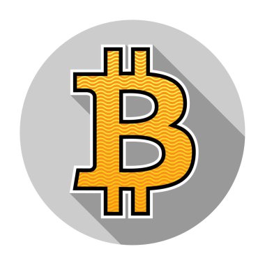 Bitcoin simgesi düz tasarım vektör çizim