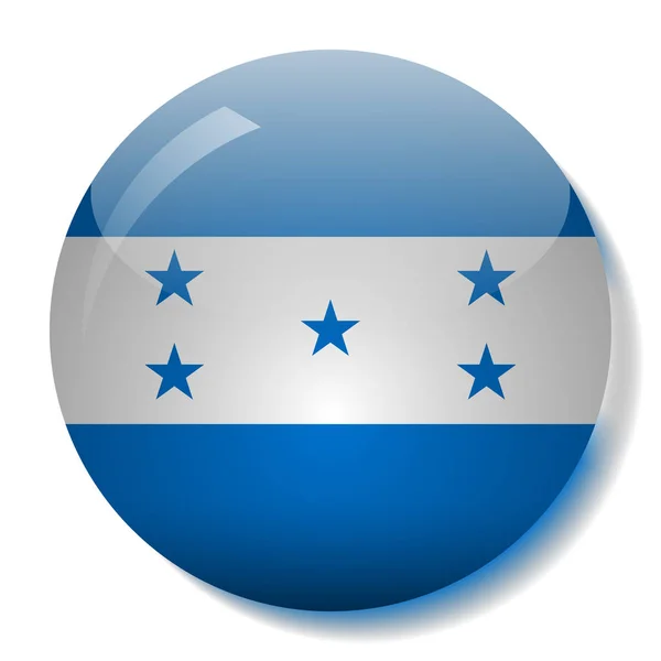 Honduras bayrağı düğmesini vektör çizim cam — Stok Vektör